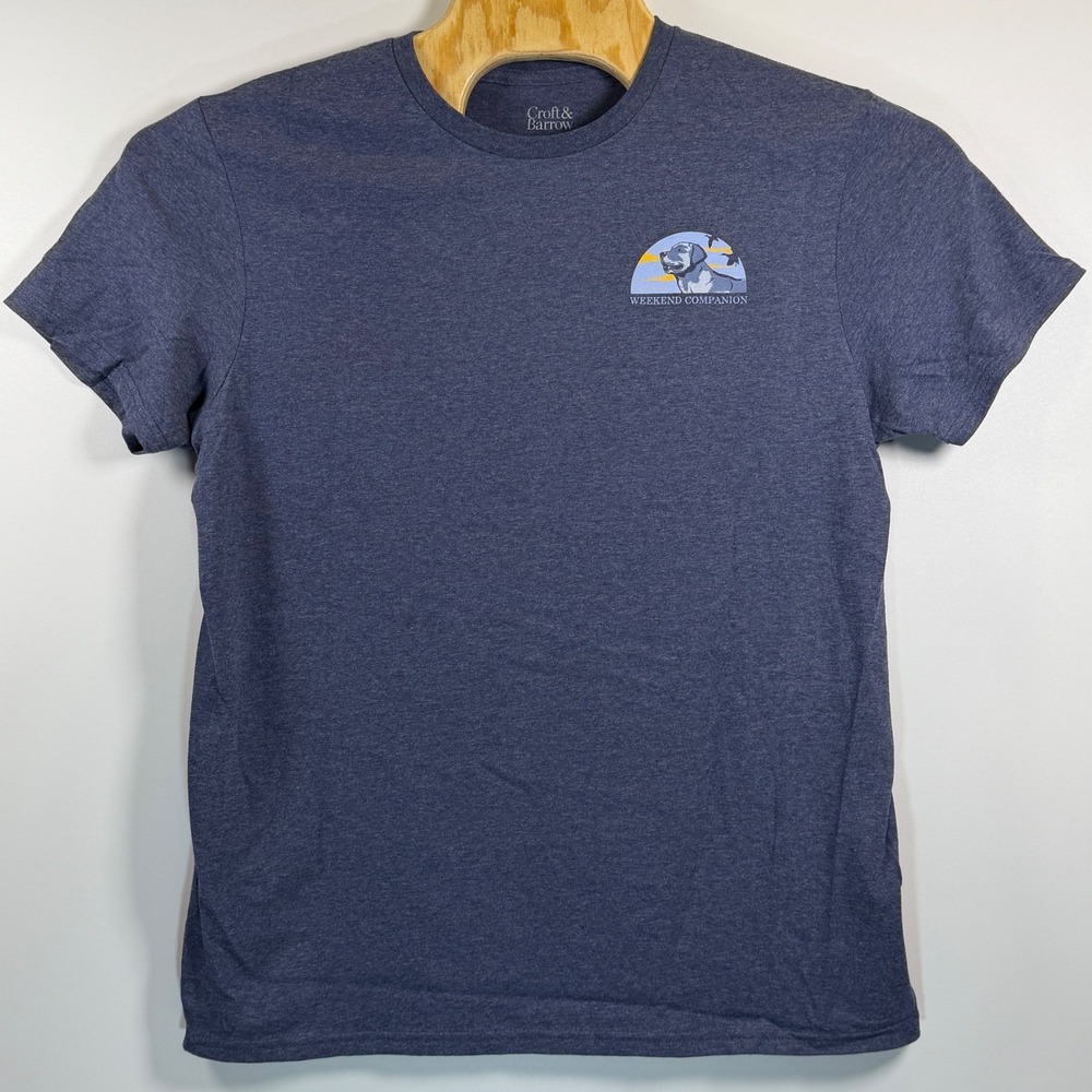 "Weekend Companion" Croft & Barrow T-Shirt Mens Large Blue Heather NWOT
